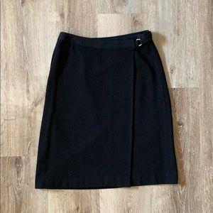 Black Wrapped Pencil Skirt